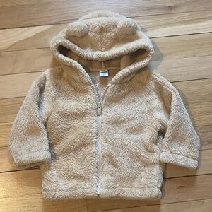 Cozy Tan Fleece Baby Hoodie